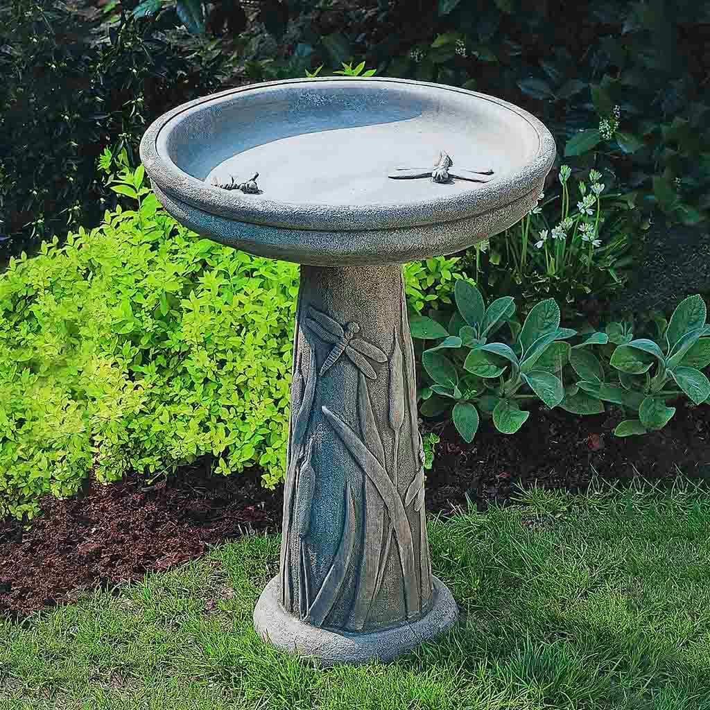 Dragonfly Birdbath Cast- Stone Birdbath