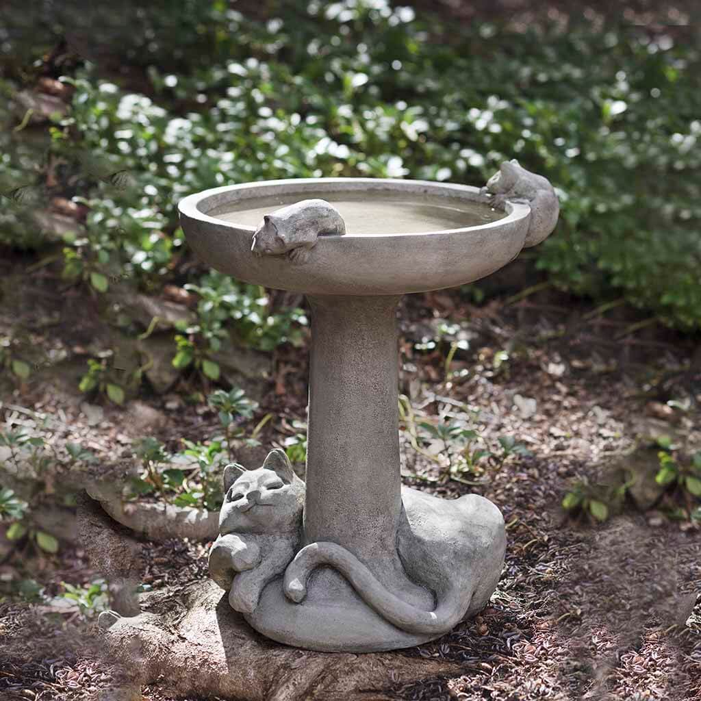 Catnap Birdbath Cast-Stone Birdbath