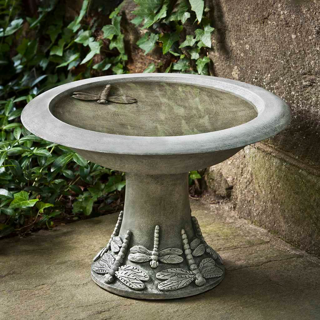 Dragonfly Birdbath Small Cast-Stone Birdbath