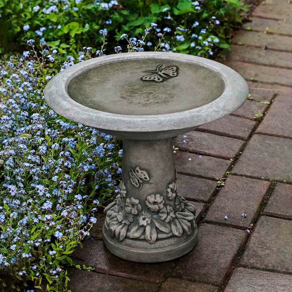 Spring Meadow Birdbath Cast-Stone Birdbath