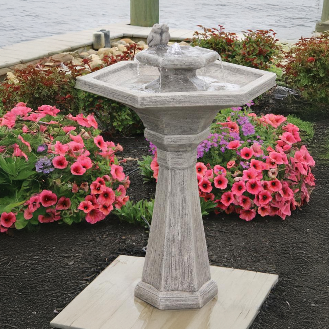 Chelsea Rustic Bird Hexagon Fountain
